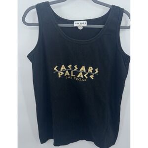 Vintage Caesars Palace Black Tank Large Single Stitch Casino Las Vegas Graphic‎